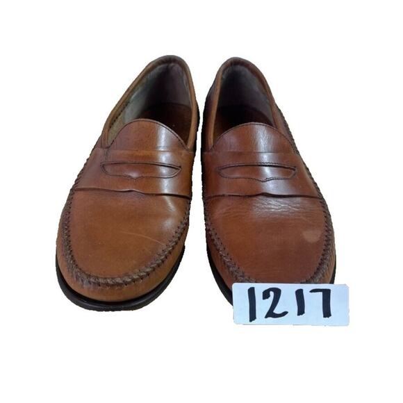 Bass Shoe Mens 9 M Tan Brown Reiss British Leather Moc Toe Penny Loafer Slip On main image 6